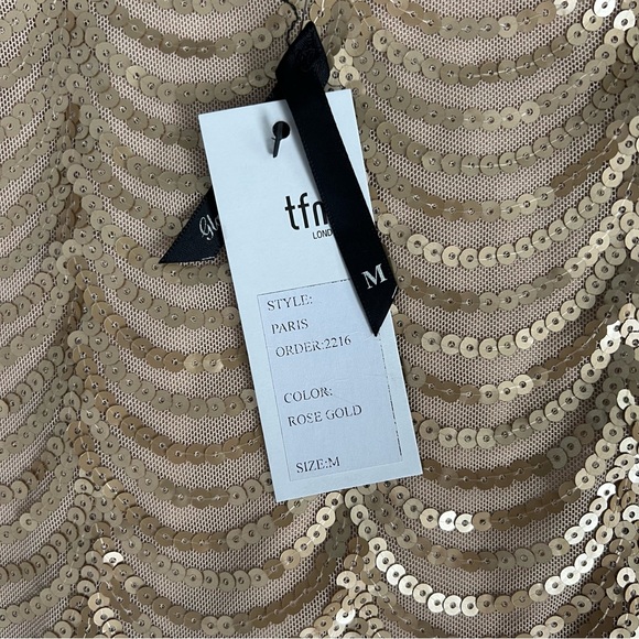 Tfnc London gold sequin mini dress medium - Picture 7 of 10